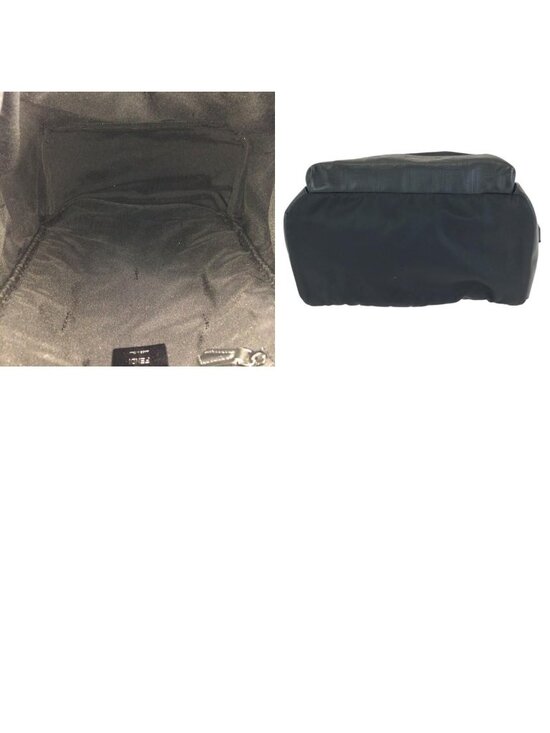 Fendi Zucca Black Silver Nylon Leather Backpack